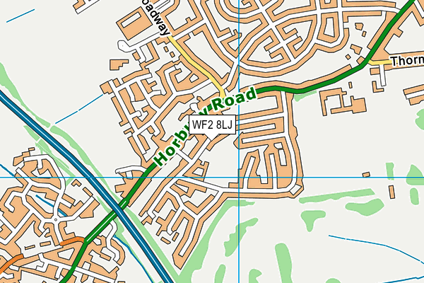 WF2 8LJ map - OS VectorMap District (Ordnance Survey)