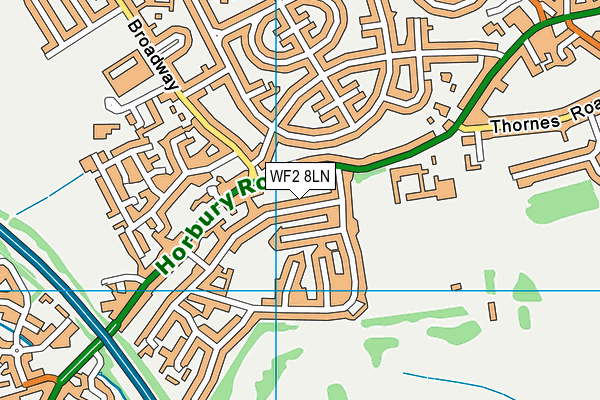 WF2 8LN map - OS VectorMap District (Ordnance Survey)
