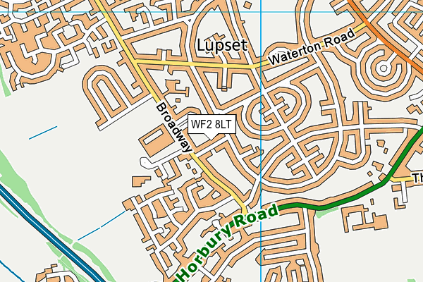 WF2 8LT map - OS VectorMap District (Ordnance Survey)