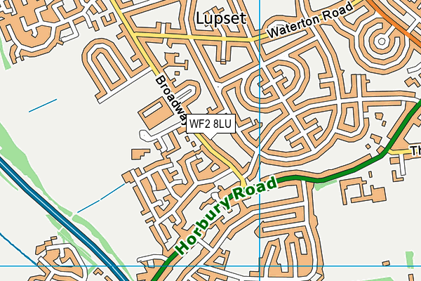 WF2 8LU map - OS VectorMap District (Ordnance Survey)