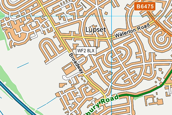 WF2 8LX map - OS VectorMap District (Ordnance Survey)