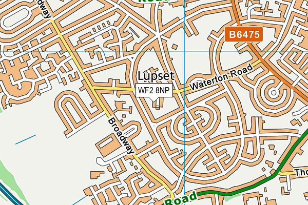 WF2 8NP map - OS VectorMap District (Ordnance Survey)