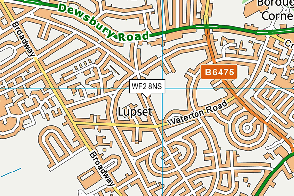 WF2 8NS map - OS VectorMap District (Ordnance Survey)