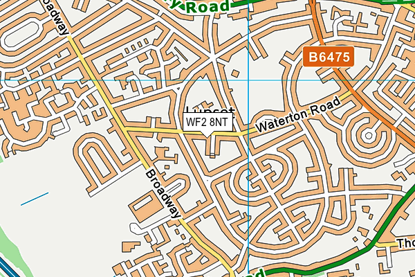 WF2 8NT map - OS VectorMap District (Ordnance Survey)