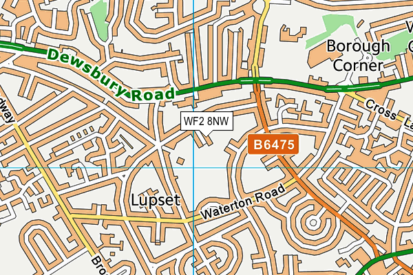WF2 8NW map - OS VectorMap District (Ordnance Survey)