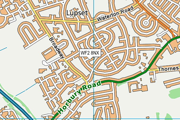 WF2 8NX map - OS VectorMap District (Ordnance Survey)