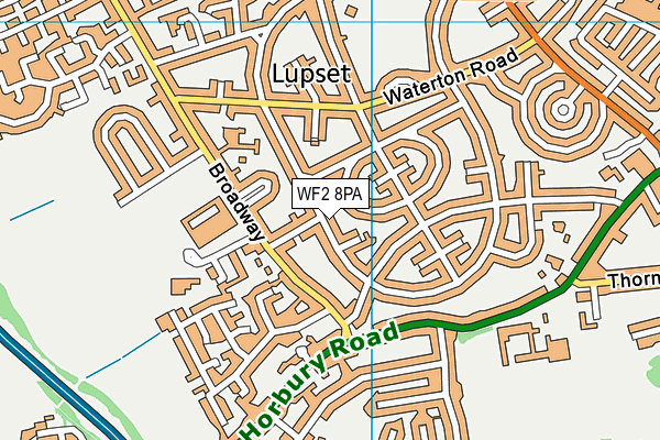WF2 8PA map - OS VectorMap District (Ordnance Survey)