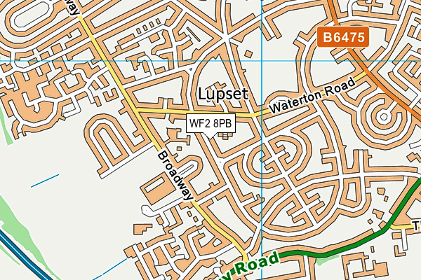 WF2 8PB map - OS VectorMap District (Ordnance Survey)