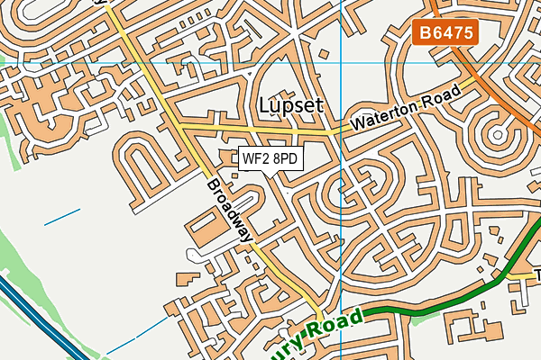 WF2 8PD map - OS VectorMap District (Ordnance Survey)
