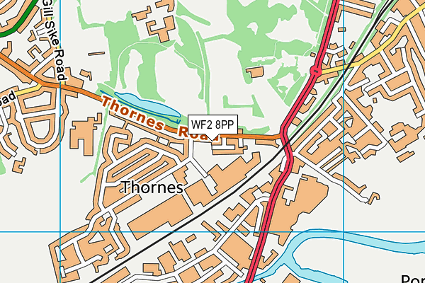 WF2 8PP map - OS VectorMap District (Ordnance Survey)