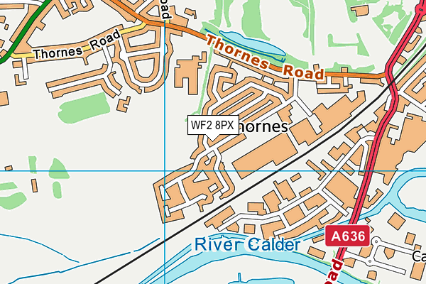 WF2 8PX map - OS VectorMap District (Ordnance Survey)