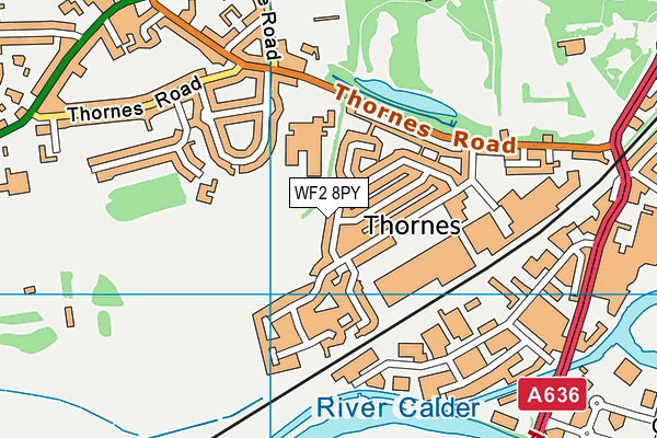 WF2 8PY map - OS VectorMap District (Ordnance Survey)