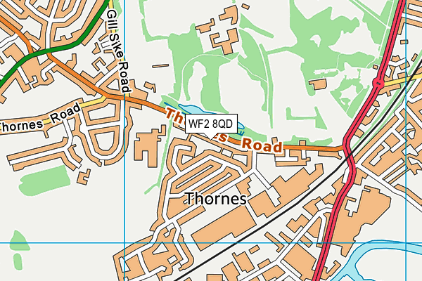 WF2 8QD map - OS VectorMap District (Ordnance Survey)