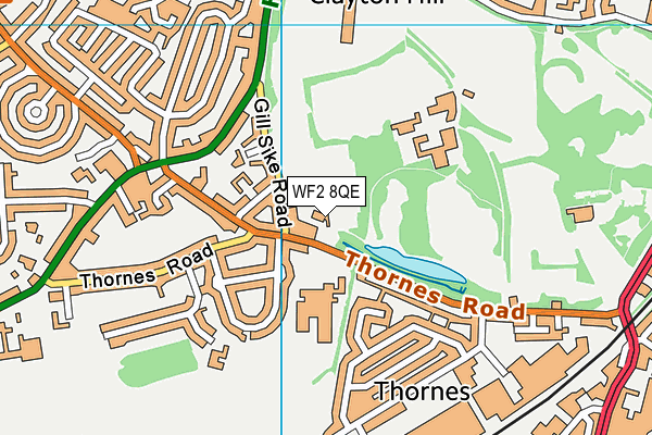 WF2 8QE map - OS VectorMap District (Ordnance Survey)