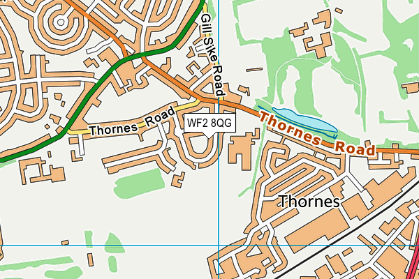 WF2 8QG map - OS VectorMap District (Ordnance Survey)