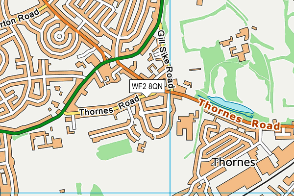 WF2 8QN map - OS VectorMap District (Ordnance Survey)