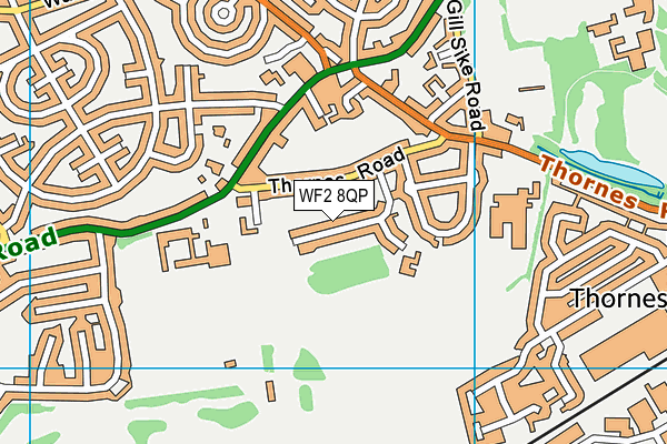 WF2 8QP map - OS VectorMap District (Ordnance Survey)