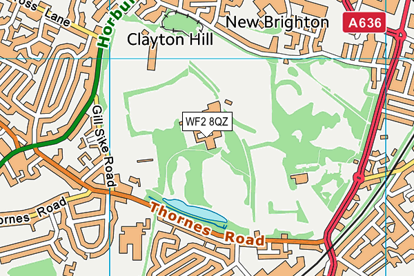 Wakefield College (Thornes Park Campus) (Closed) map (WF2 8QZ) - OS VectorMap District (Ordnance Survey)