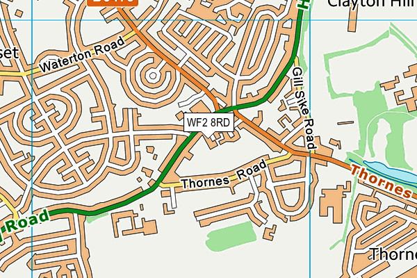 WF2 8RD map - OS VectorMap District (Ordnance Survey)