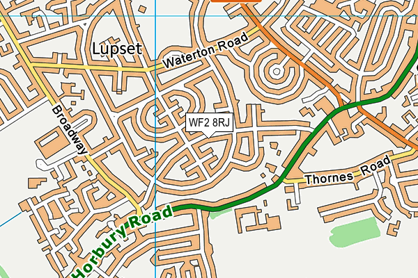 WF2 8RJ map - OS VectorMap District (Ordnance Survey)