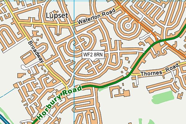 WF2 8RN map - OS VectorMap District (Ordnance Survey)