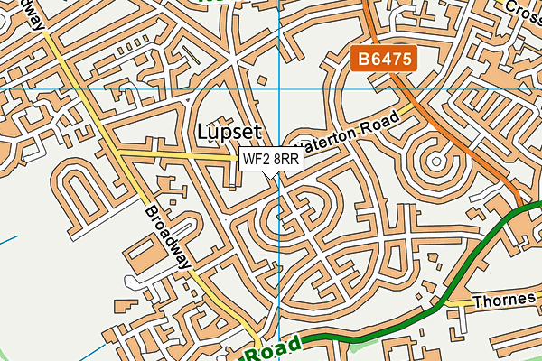 WF2 8RR map - OS VectorMap District (Ordnance Survey)