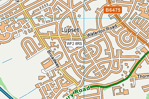 WF2 8RS map - OS VectorMap District (Ordnance Survey)