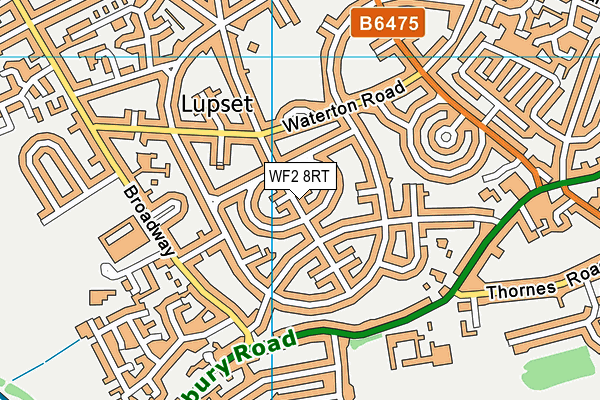 WF2 8RT map - OS VectorMap District (Ordnance Survey)