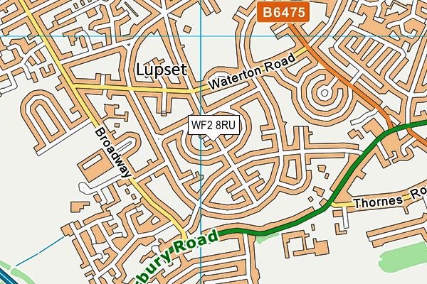 WF2 8RU map - OS VectorMap District (Ordnance Survey)