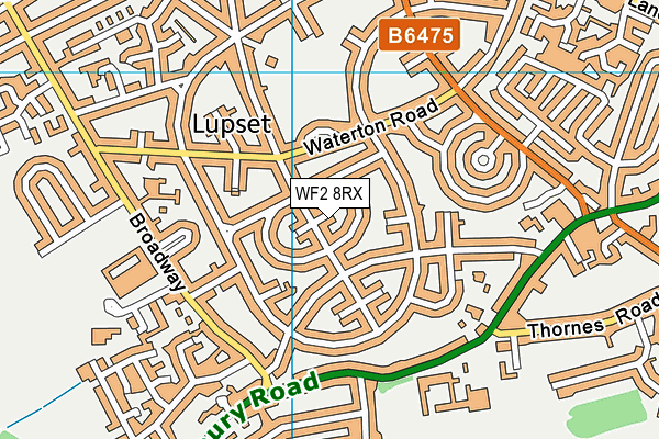 WF2 8RX map - OS VectorMap District (Ordnance Survey)