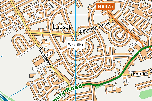 WF2 8RY map - OS VectorMap District (Ordnance Survey)