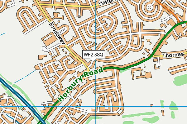 WF2 8SQ map - OS VectorMap District (Ordnance Survey)