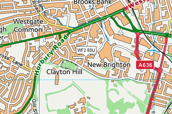 WF2 8SU map - OS VectorMap District (Ordnance Survey)