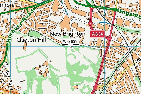 WF2 8SY map - OS VectorMap District (Ordnance Survey)