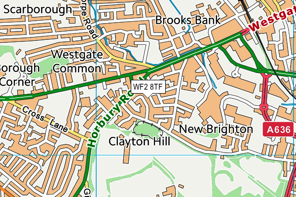 WF2 8TF map - OS VectorMap District (Ordnance Survey)