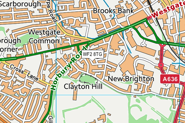 WF2 8TG map - OS VectorMap District (Ordnance Survey)