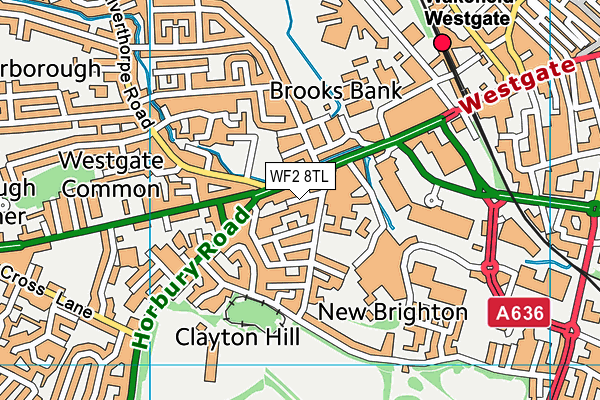 WF2 8TL map - OS VectorMap District (Ordnance Survey)