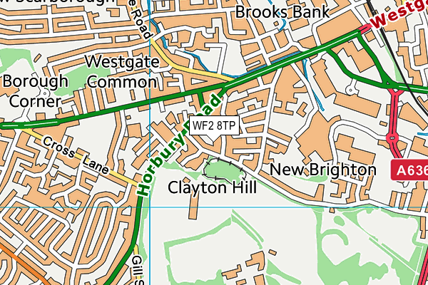 WF2 8TP map - OS VectorMap District (Ordnance Survey)