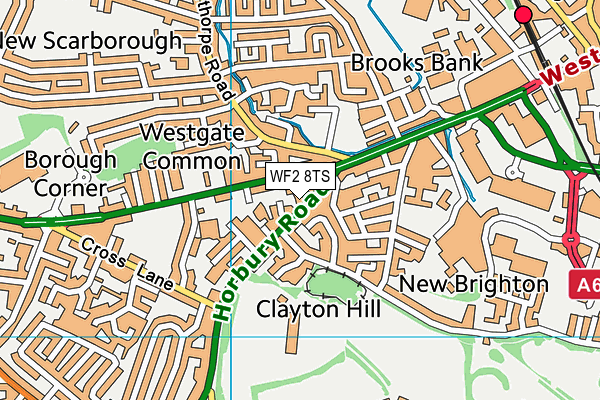 WF2 8TS map - OS VectorMap District (Ordnance Survey)