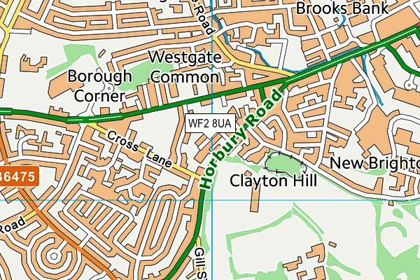 WF2 8UA map - OS VectorMap District (Ordnance Survey)