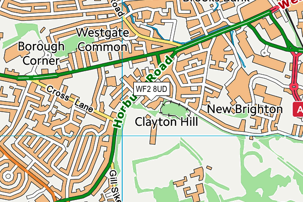 WF2 8UD map - OS VectorMap District (Ordnance Survey)