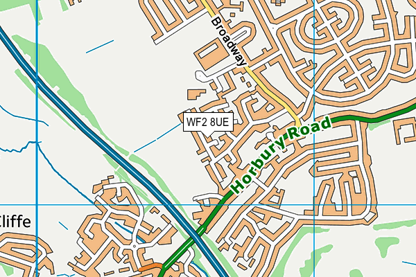 WF2 8UE map - OS VectorMap District (Ordnance Survey)