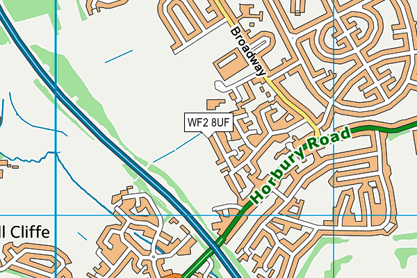 WF2 8UF map - OS VectorMap District (Ordnance Survey)