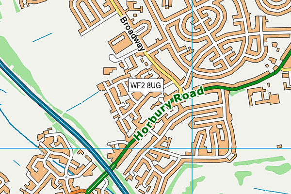 WF2 8UG map - OS VectorMap District (Ordnance Survey)