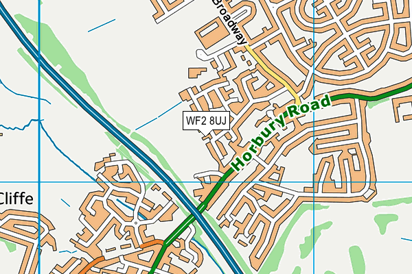WF2 8UJ map - OS VectorMap District (Ordnance Survey)