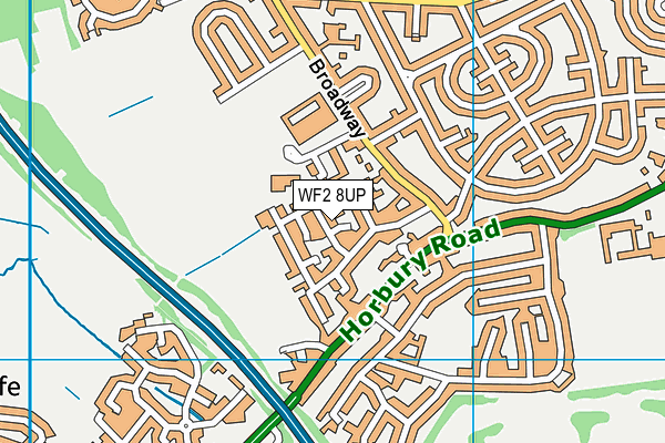 WF2 8UP map - OS VectorMap District (Ordnance Survey)