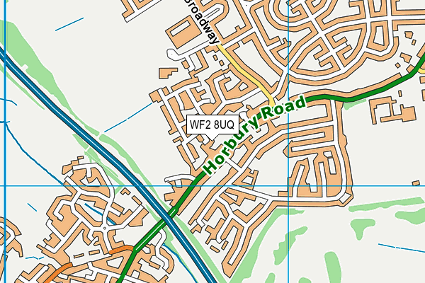 WF2 8UQ map - OS VectorMap District (Ordnance Survey)