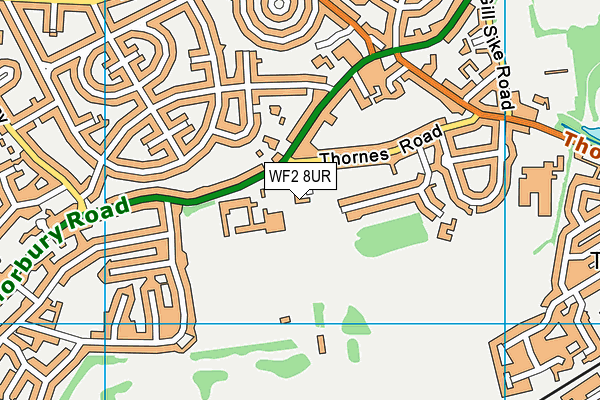 WF2 8UR map - OS VectorMap District (Ordnance Survey)