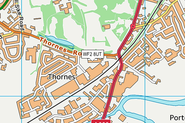 WF2 8UT map - OS VectorMap District (Ordnance Survey)