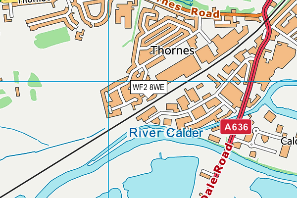 WF2 8WE map - OS VectorMap District (Ordnance Survey)